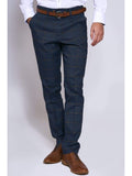 Marc Darcy Jenson Marine Navy Check Suit With Double Breasted Waistcoat - Suit & Tailoring