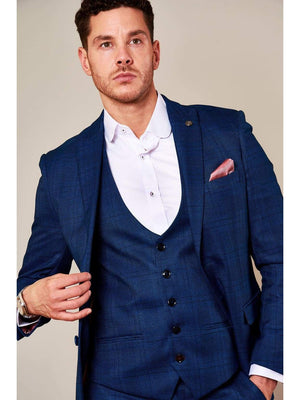 Marc Darcy Jerry Blue Check Blazer - Suit & Tailoring