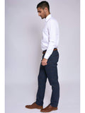 Marc Darcy Marine Navy Check Trousers - Suit & Tailoring