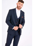 Marc Darcy Max Navy Three Piece Suit with Contrast Buttons - Suit & Tailoring