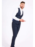 Marc Darcy Max Navy Three Piece Suit with Contrast Buttons - Suit & Tailoring