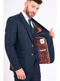 Marc Darcy Max Navy Three Piece Suit with Contrast Buttons - Suit & Tailoring
