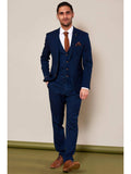Marc Darcy Max Royal Blue Three Piece Suit with Contrast Buttons - Suit & Tailoring