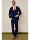 Marc Darcy Max Royal Blue Three Piece Suit with Contrast Buttons - Suit & Tailoring