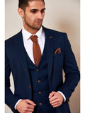 Marc Darcy Max Royal Blue Three Piece Suit with Contrast Buttons - Suit & Tailoring