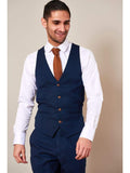 Marc Darcy Max Royal Blue Three Piece Suit with Contrast Buttons - Suit & Tailoring