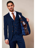 Marc Darcy Max Royal Blue Three Piece Suit with Contrast Buttons - Suit & Tailoring