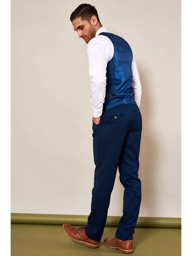 Marc Darcy Max Royal Blue Three Piece Suit with Contrast Buttons - Suit & Tailoring