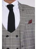 Marc Darcy Ross Grey Check Three Piece Suit - Suit & Tailoring