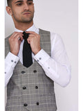 Marc Darcy Ross Grey Check Three Piece Suit - Suit & Tailoring