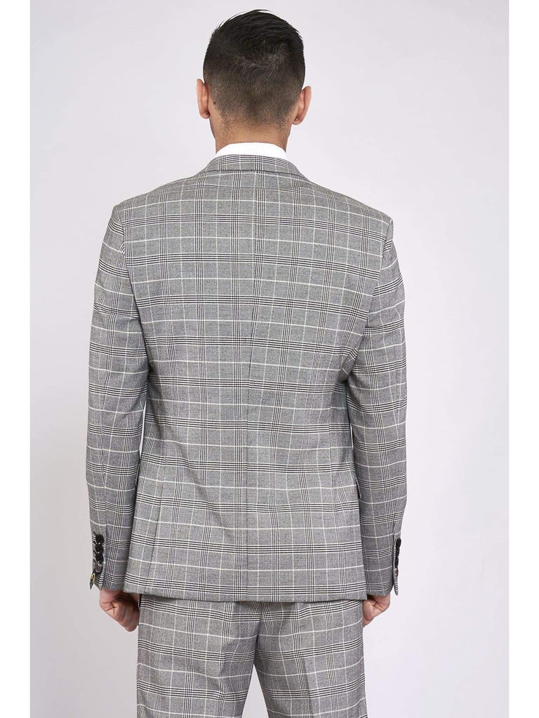 Marc Darcy Ross Grey Check Three Piece Suit - Suit & Tailoring