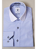 Marc Darcy Shelby Sky Blue Stripe Penny Collar Shirt - Shirts