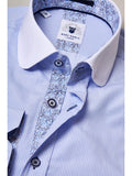 Marc Darcy Shelby Sky Blue Stripe Penny Collar Shirt - Shirts
