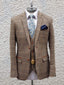 Marc Darcy Ted Men's 3 Piece Tan Slim Fit Tweed Suit
