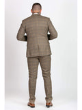Marc Darcy Ted Mens 3 Piece Tan Slim Fit Tweed Suit - Suit & Tailoring