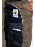 Marc Darcy Ted Mens 3 Piece Tan Slim Fit Tweed Suit - Suit & Tailoring