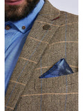 Marc Darcy TED Tan Heritage Tweed Check Two Piece Suit - Suit & Tailoring