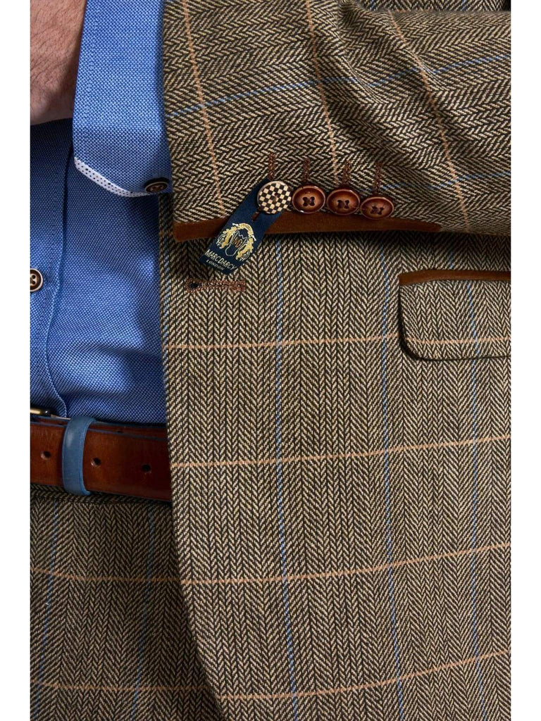 Marc Darcy TED Tan Heritage Tweed Check Two Piece Suit - Suit & Tailoring