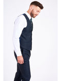 MAX - Navy Single Breasted Waistcoat - Suit & Tailoring