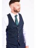 MAX - Navy Single Breasted Waistcoat - Suit & Tailoring