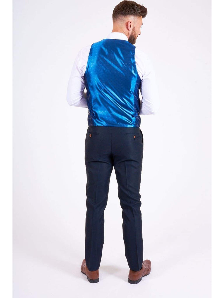 MAX - Navy Single Breasted Waistcoat - Suit & Tailoring