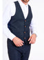 MAX - Navy Single Breasted Waistcoat