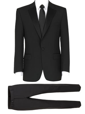 Menswearr Essentials Black Classic Fit Two Piece Dinner Suit - Suit & Tailoring