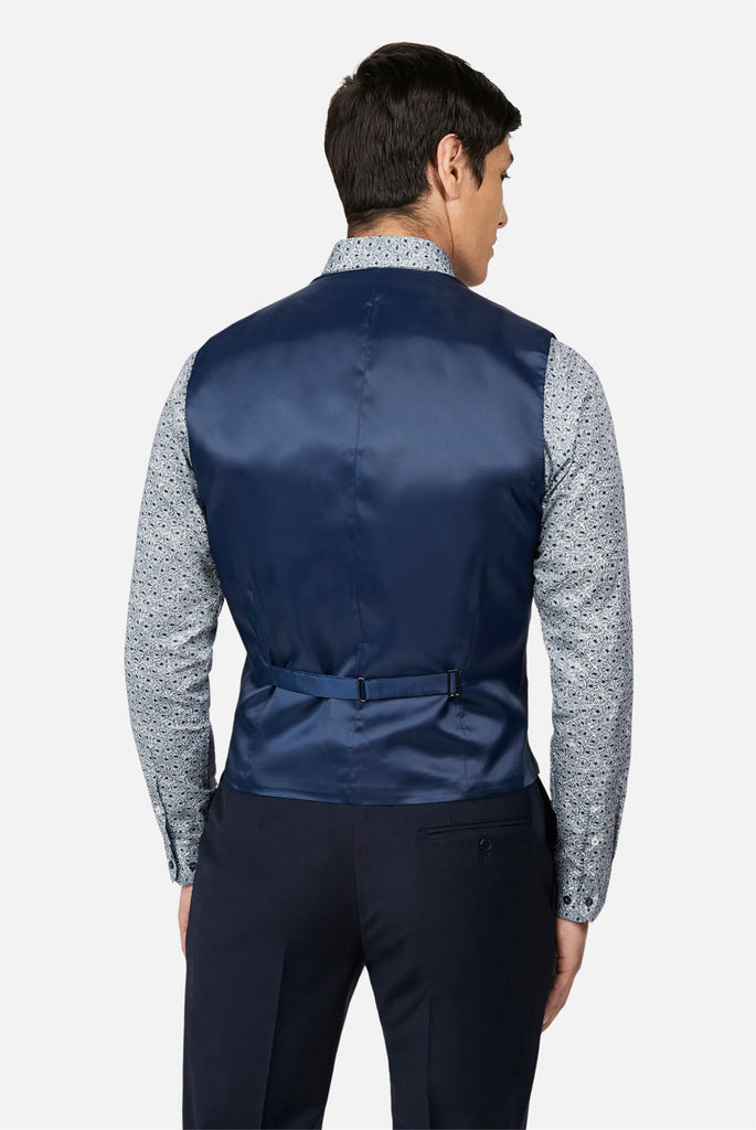 Ted Baker - Slim Fit Navy Panama Waistcoat