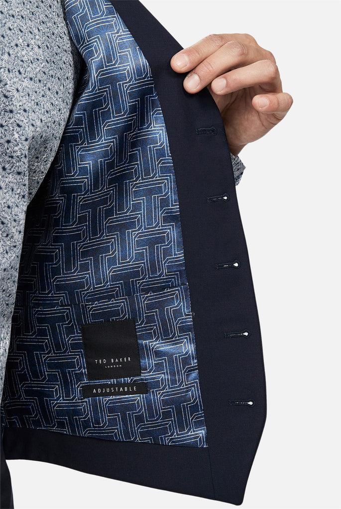 Ted Baker - Slim Fit Navy Panama Waistcoat