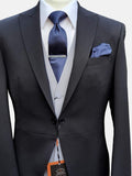 Torre Black Slim Fit Three Piece Morning Suit - Suit & Tailoring