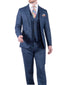 Torre Men's Blue 3 Piece 100% British Wool Tweed Suit