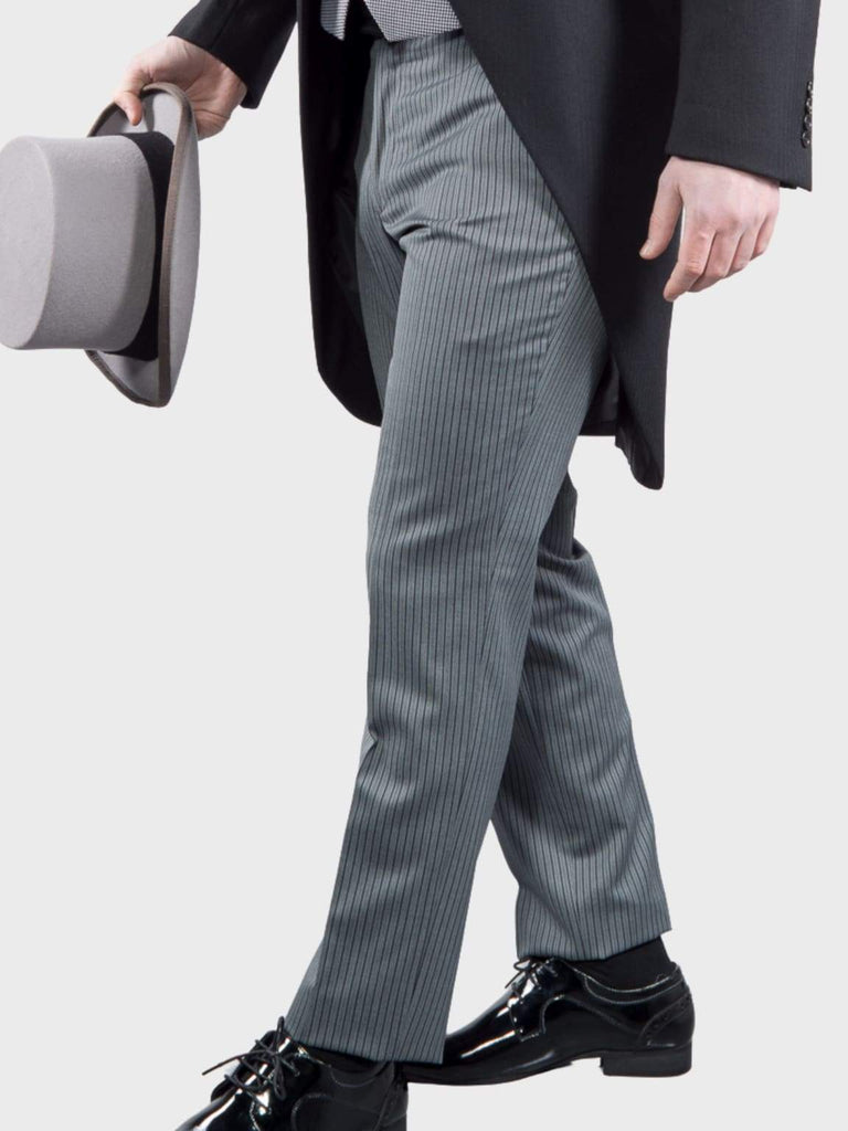 Torre Men’s Classic Grey Stripe Morning Trousers - Suit & Tailoring