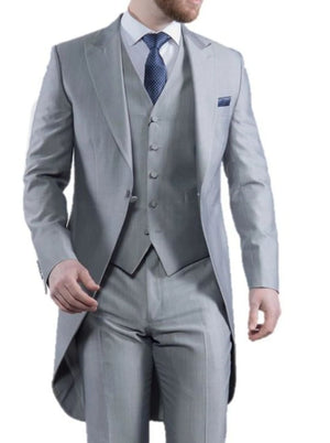 Torre Mens Light Weight Light Grey Morning Tailcoat - 38S - Suit & Tailoring