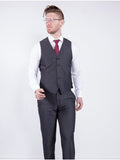 Wedding Special Torre Mohair Tailored Fit Charcoal Suit Waistcoat - Suit & Tailoring