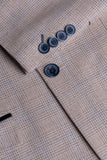 Cavani Caridi Men’s Beige Slim Fit Tweed Check Blazer - Jackets