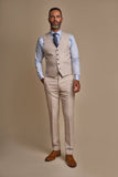 Cavani Caridi Men’s Beige Tweed Waistcoat - Suit & Tailoring