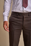 Cavani Caridi Men’s Brown Tweed Trousers - Suit & Tailoring