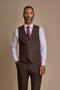 Cavani Caridi Men's Brown Tweed Waistcoat