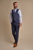 Cavani Caridi Men’s Navy Tweed Waistcoat - Suit & Tailoring