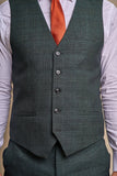 Cavani Caridi Men’s Olive Tweed Waistcoat - Suit & Tailoring