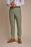 Cavani Caridi Men’s Sage Tweed Trousers - 28R Suit & Tailoring