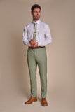 Cavani Caridi Men’s Sage Tweed Trousers - Suit & Tailoring