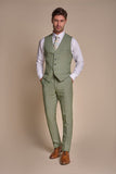 Cavani Caridi Men’s Sage Tweed Waistcoat - Suit & Tailoring