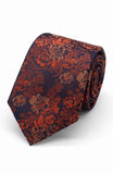 LA Smith Copper And Gold On Navy Pretty Floral Tie And Hank Set