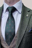 Fratelli Robbie Men’s Green Tweed Suit with Marc Darcy Ted Tan Tweed Waistcoat - Suits