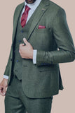 Fratelli Robbie Men’s Olive Green Tweed Blazer - Jackets