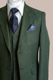 Fratelli Robbie Men’s Olive Green Tweed Blazer - Jackets