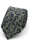 LA Smith Sage On Navy Wedding Floral Paisley Tie And Hank Set
