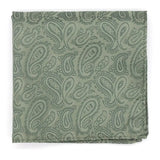 LA Smith Sage Small Paisley Tie And Hank Set - tie