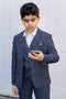 Marc Darcy Boy's Jenson Marine Navy Check Three Piece Suit